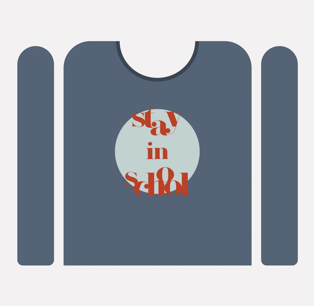 Blue Stay in School Long-Sleeve