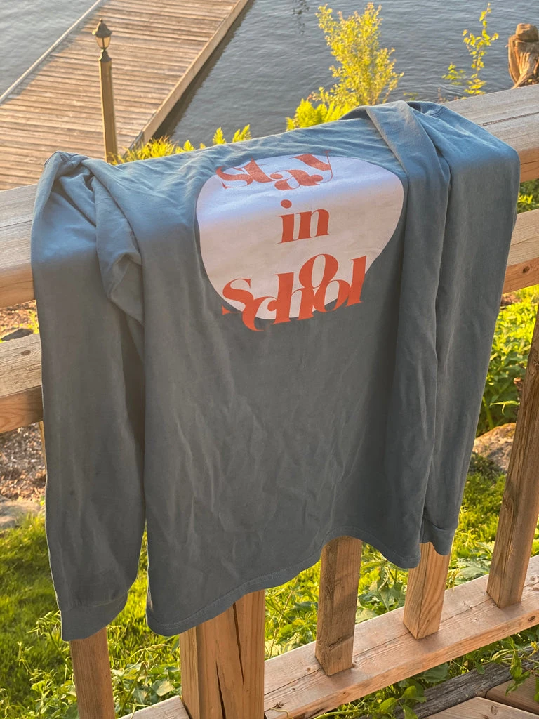 Blue Stay in School Long-Sleeve